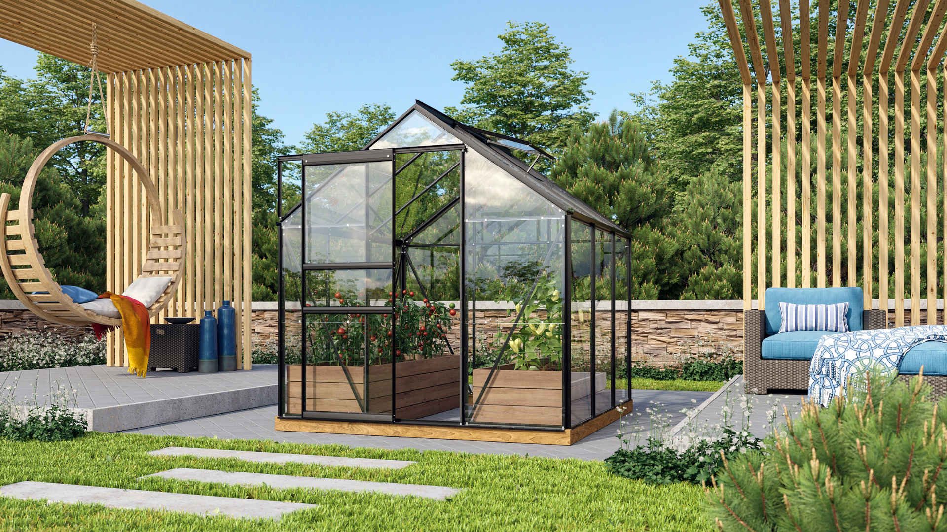 Gewächshaus Venus 3800, anthrazit 1 Gewächshaus Venus 3800, anthrazit