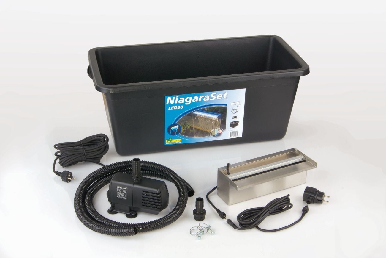 Wasserfall Niagara Set mit LED, Becken und Pumpe 1 Wasserfall Niagara Set mit LED, Becken und Pumpe