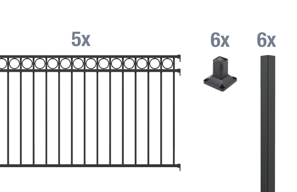 Grundset Zierzaun Circle 10m 1 Grundset Zierzaun Circle 10m
