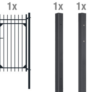Einzeltor-Set Columbus, 965 x 1800 mm matt-schwarz