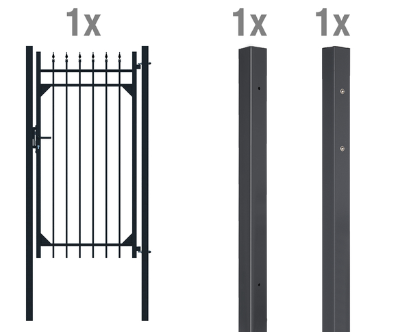 Einzeltor-Set Columbus, 965 x 1800 mm matt-schwarz 1 Einzeltor-Set Columbus, 965 x 1800 mm matt-schwarz