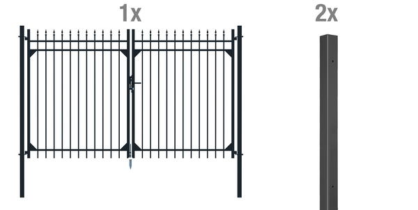 Doppeltor-Set Columbus, 3010 x 1800 mm anthrazit 1 Doppeltor-Set Columbus, 3010 x 1800 mm anthrazit