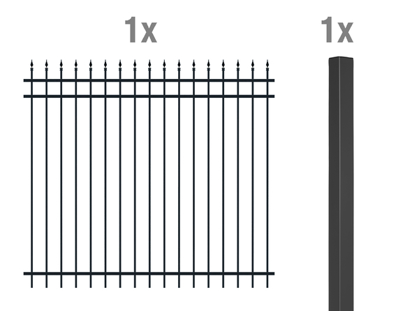 Anbauset Columbus 2 m, matt-schwarz , 1800 mm hoch 1 Anbauset Columbus 2 m, matt-schwarz , 1800 mm hoch