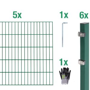 Doppelstab-Zaunmatten-Grundset inkl. Handschuh