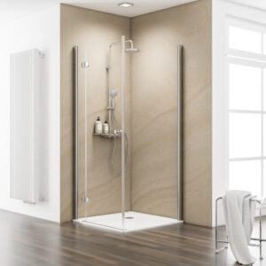 ExpressPlus MasterClass Eckdusche mit Seitenwand +  Duschwanne, 90x90x200cm