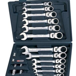 Gelenk-Ratschenschl.-Stz.18-tlg.m.Verriegelung KS