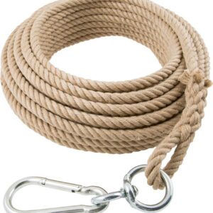 Hanfseil 20 mm, 30 m langSchlaufe Karabiner Wirbel