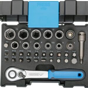 Steckschlüssel-Satz 1/4" 666-U-20 35-teilig GEDORE