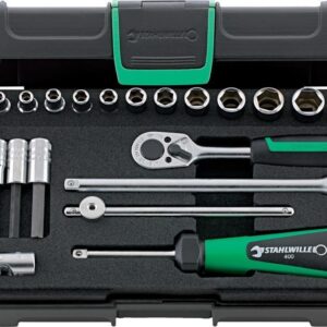 Steckschl.-Grt. 1/4" 22tlg. 40/44/17/5 Stahlw.