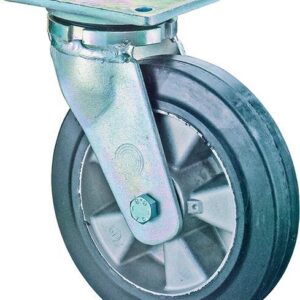 Lenkrolle 160mm RR100.B80Platte,Elastik schw.,KL RR100.B80.160