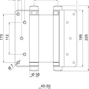Pendeltürbänder Nr.42 Stahl nichtrost. 200mm