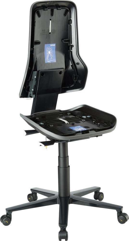 Basisstuhl ESD NEON 2 grau mit Rollen synchro 1 Basisstuhl ESD NEON 2 grau mit Rollen synchro