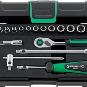 Steckschl.-Grt. 1/4" 22tlg. 40/13/6QR Stahlw.