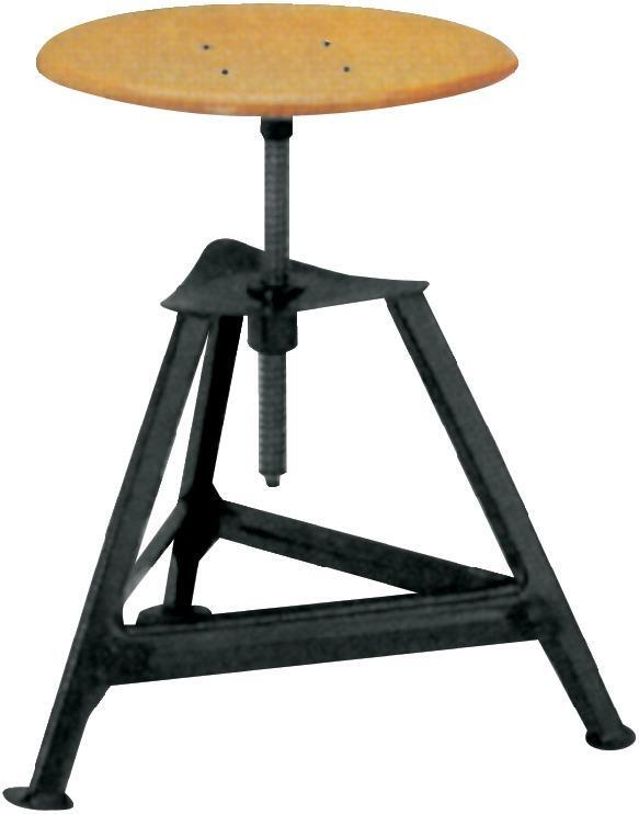 Bandstahl-Drehhocker 3 BeineH400-600mm RAL9005 1 Bandstahl-Drehhocker 3 BeineH400-600mm RAL9005