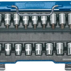 Stecknuss-Satz 1/2" T20 bis T60 und E10 bis E24 17-teilig GEDORE