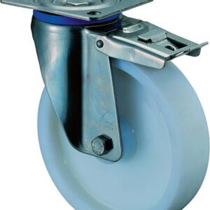 Lenkrolle 150mm HS120 Platt.Kst.weiß,ER,RL,FestHS120.B14.150