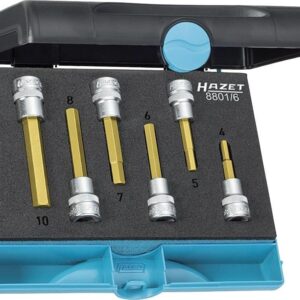 Schraubendrehereinsatz- Satz 3/8" Innensechskant 4-10x mm 6-teil