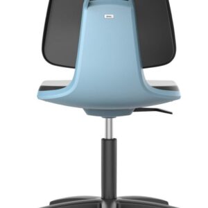 Stuhl Labsit 2 blau Kst.-Leder,m.Rollen