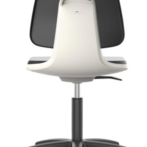 Stuhl Labsit 2 weiß Kst.-Leder,m.Rollen