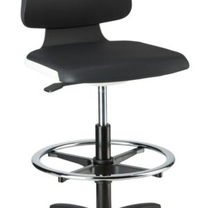 Stuhl Labsit 4 weiß Kst.-Leder,m.Rollen