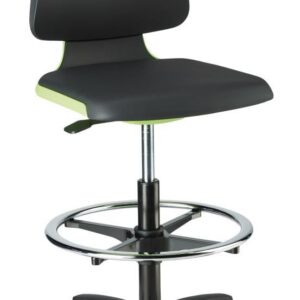 Stuhl Labsit 4 grün Kst.-Leder,m.Rollen