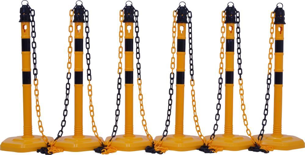 Kettenpfosten - Set, g/s 6 Pfosten + 5x3m Kette 1 Kettenpfosten - Set, g/s 6 Pfosten + 5x3m Kette
