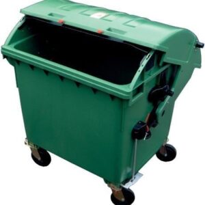 Müllcontainer Kunststoff 1,1 cbm Runddeckel grün