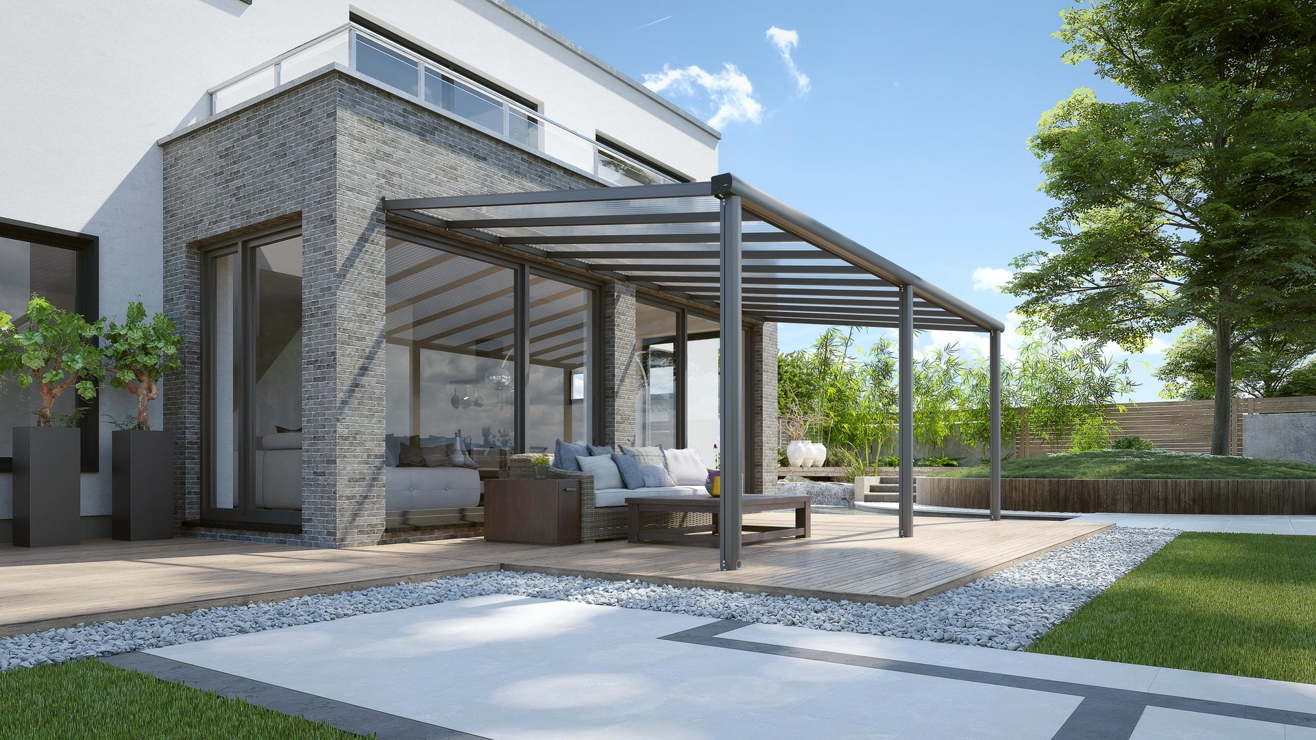 Terrassenüberdachung Compact Line anthrazit 1 Terrassenüberdachung Compact Line anthrazit