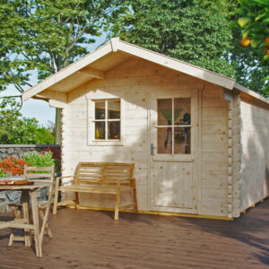 Gartenhaus Narvik 1, mit Vordach 80cm natur