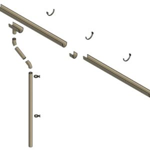 Regenrinnen-Set 400cm, PVC in braun