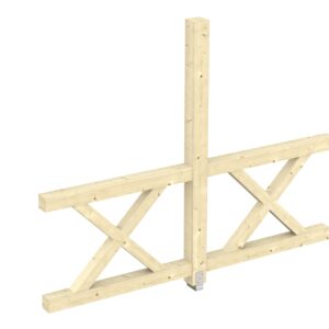 Seitenwand Andreaskreuz, freistehehend Fichte