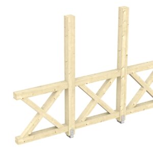 Seitenwand Andreaskreuz, freistehehend Fichte