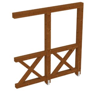 Seitenwand Andreaskreuz, Wandanbau Fichte