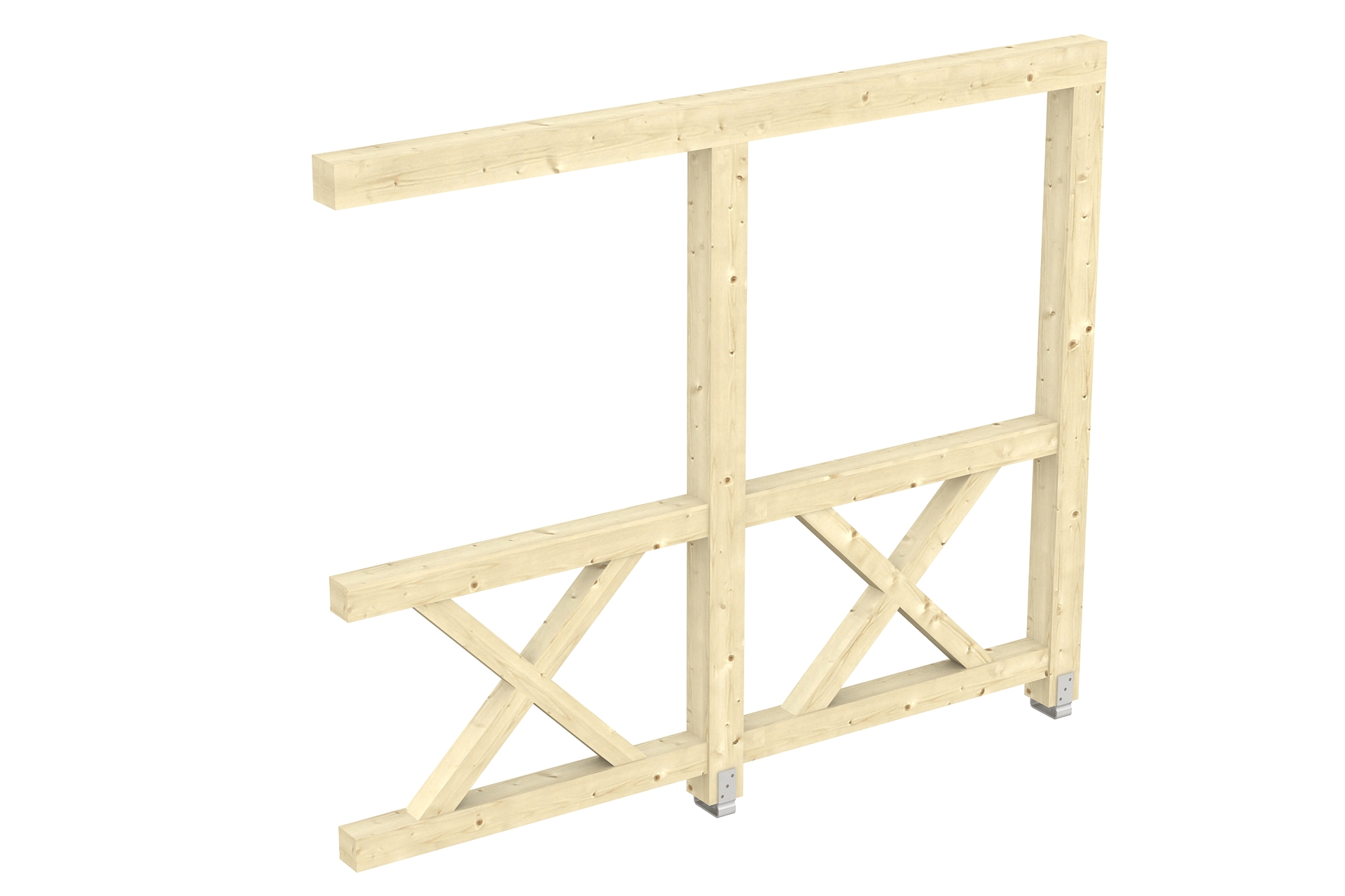 Seitenwand Andreaskreuz, Wandanbau Fichte 1 Seitenwand Andreaskreuz, Wandanbau Fichte