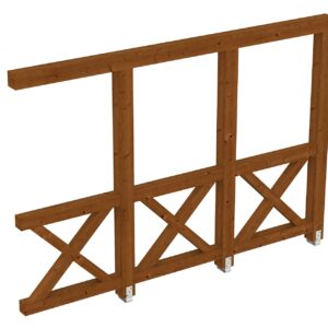 Seitenwand Andreaskreuz, Wandanbau Fichte