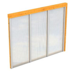 Seitenwand m. Polycarbonat, Wandanbau Fichte