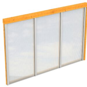 Seitenwand m. Polycarbonat, Wandanbau Fichte