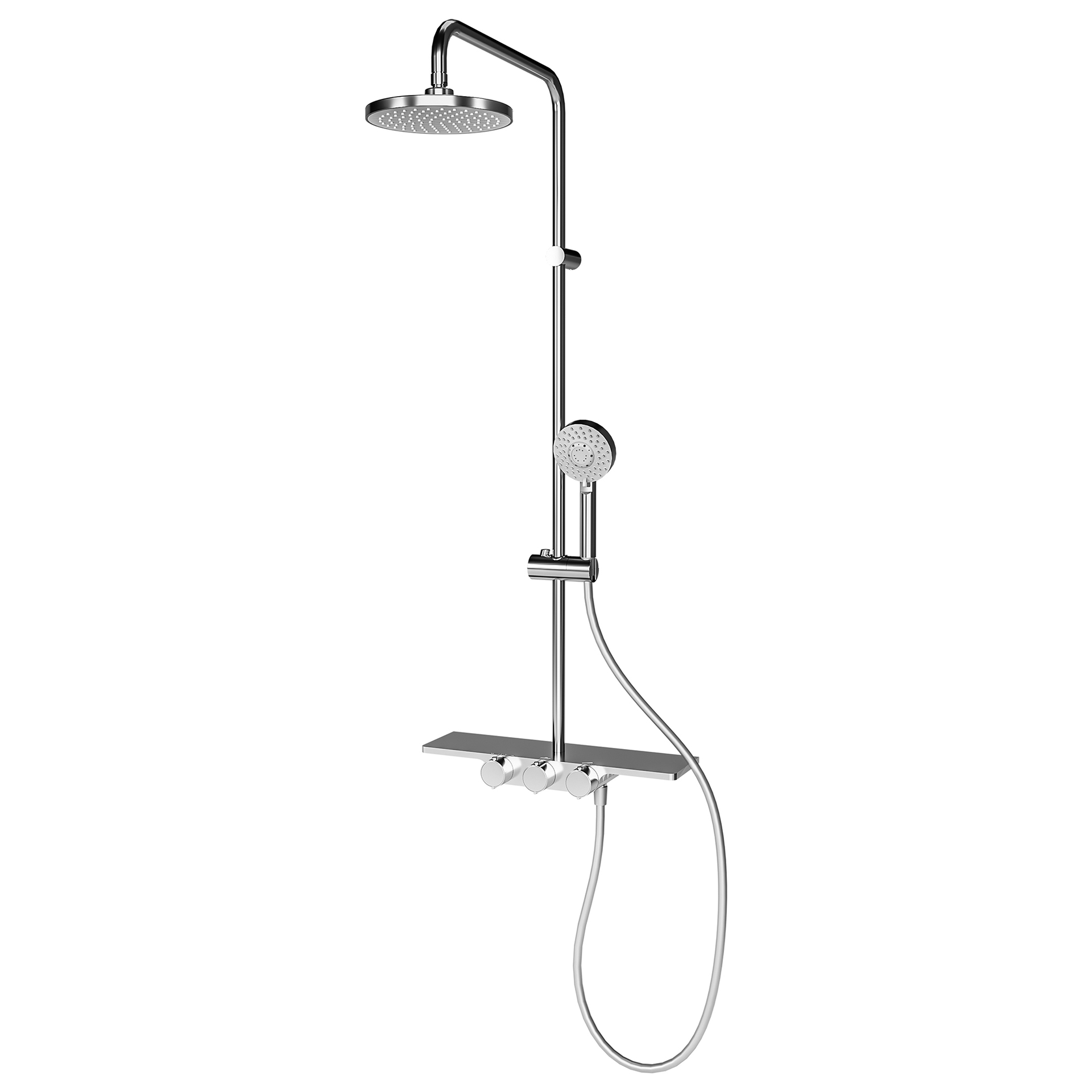 Duschmaster Rain III Duschgarnitur Modern mit Thermostat und Ablage, chrom-optik 1 Duschmaster Rain III Duschgarnitur Modern mit Thermostat und Ablage, chrom-optik