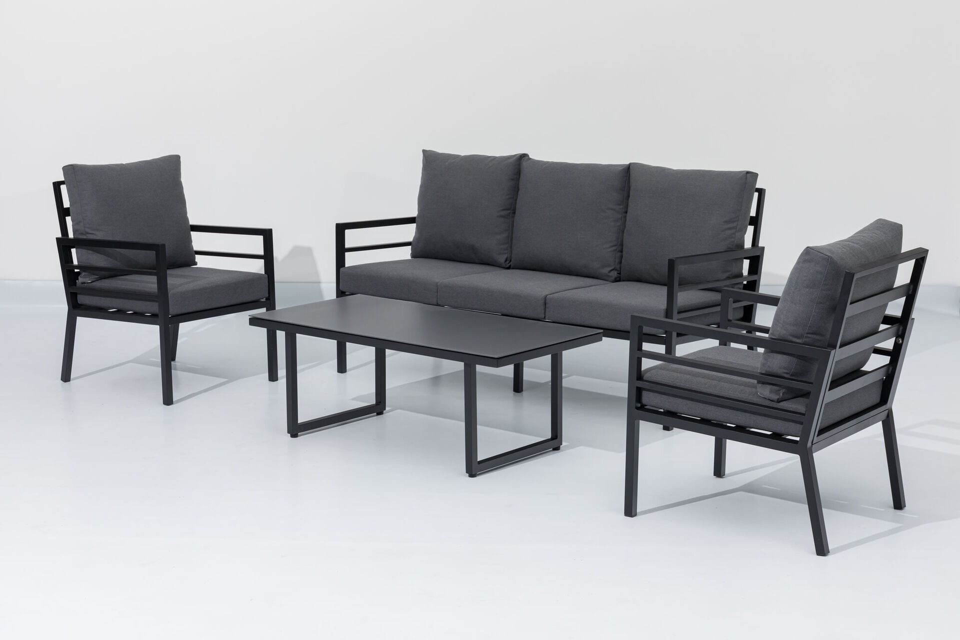 Loungeset Forno, anthrazit, 4-teilig, Aluminium, anthrazit 1 Loungeset Forno, anthrazit, 4-teilig, Aluminium, anthrazit