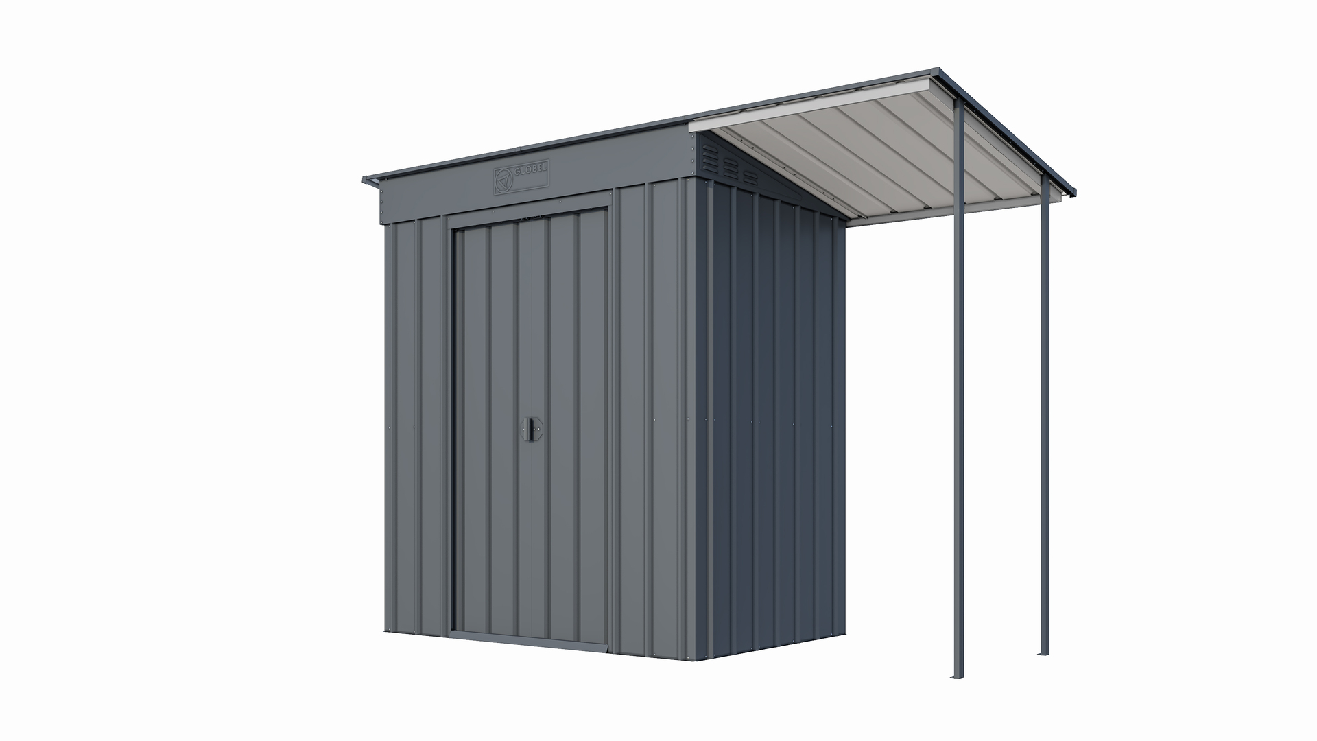Metallgerätehaus Pultdach Skillion 64, anthrazit inkl Schleppdach 1 Metallgerätehaus Pultdach Skillion 64, anthrazit inkl Schleppdach