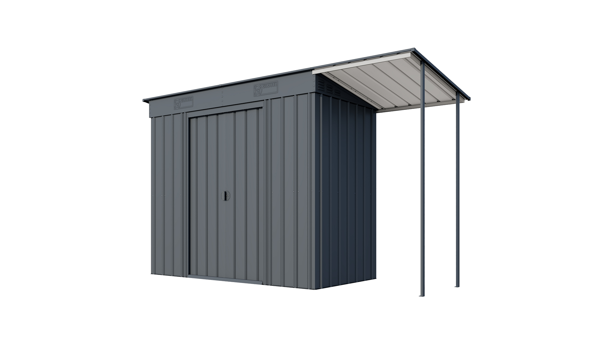 Metallgerätehaus Pultdach Skillion 84, anthrazit inkl Schleppdach 1 Metallgerätehaus Pultdach Skillion 84, anthrazit inkl Schleppdach