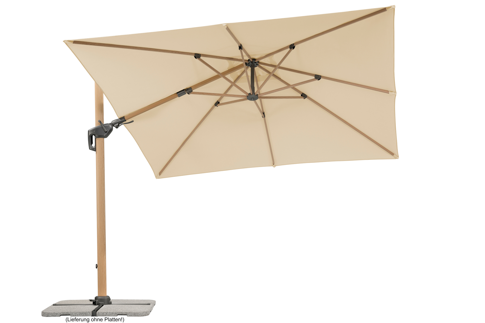 Ampelschirm Rhodos Twist Woody 300x300/8cm 1 Ampelschirm Rhodos Twist Woody 300x300/8cm