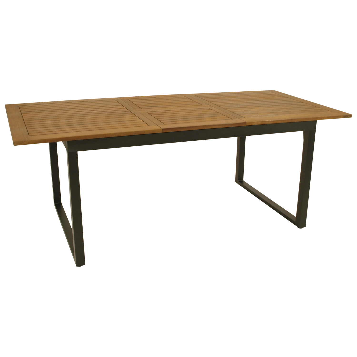 Ausziehtisch Alu anthrazit + Akazie, 150/200x90cm 1 Ausziehtisch Alu anthrazit + Akazie, 150/200x90cm