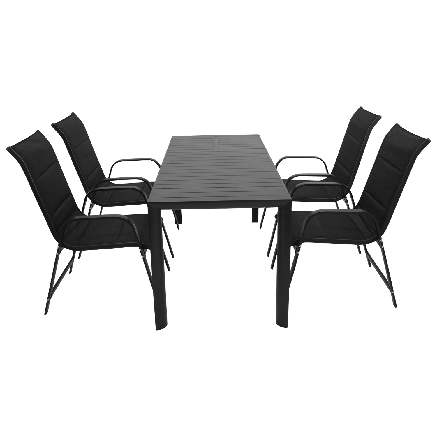 Garnitur 5-teilig, Aluminium, Kunstgewebe schwarz 1 Garnitur 5-teilig, Aluminium, Kunstgewebe schwarz