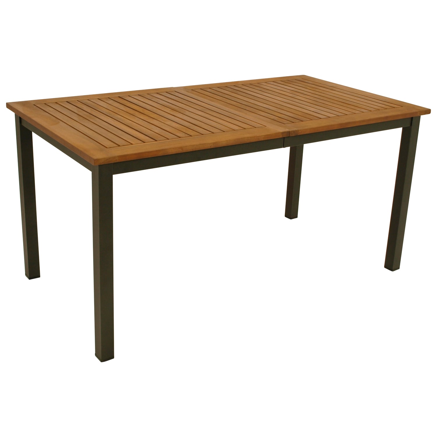 Gartentisch 150x80cm, Stahl anthrazit + Akazie 1 Gartentisch 150x80cm, Stahl anthrazit + Akazie