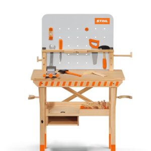 Kinderwerkbank Holz mit Holzspielzeug