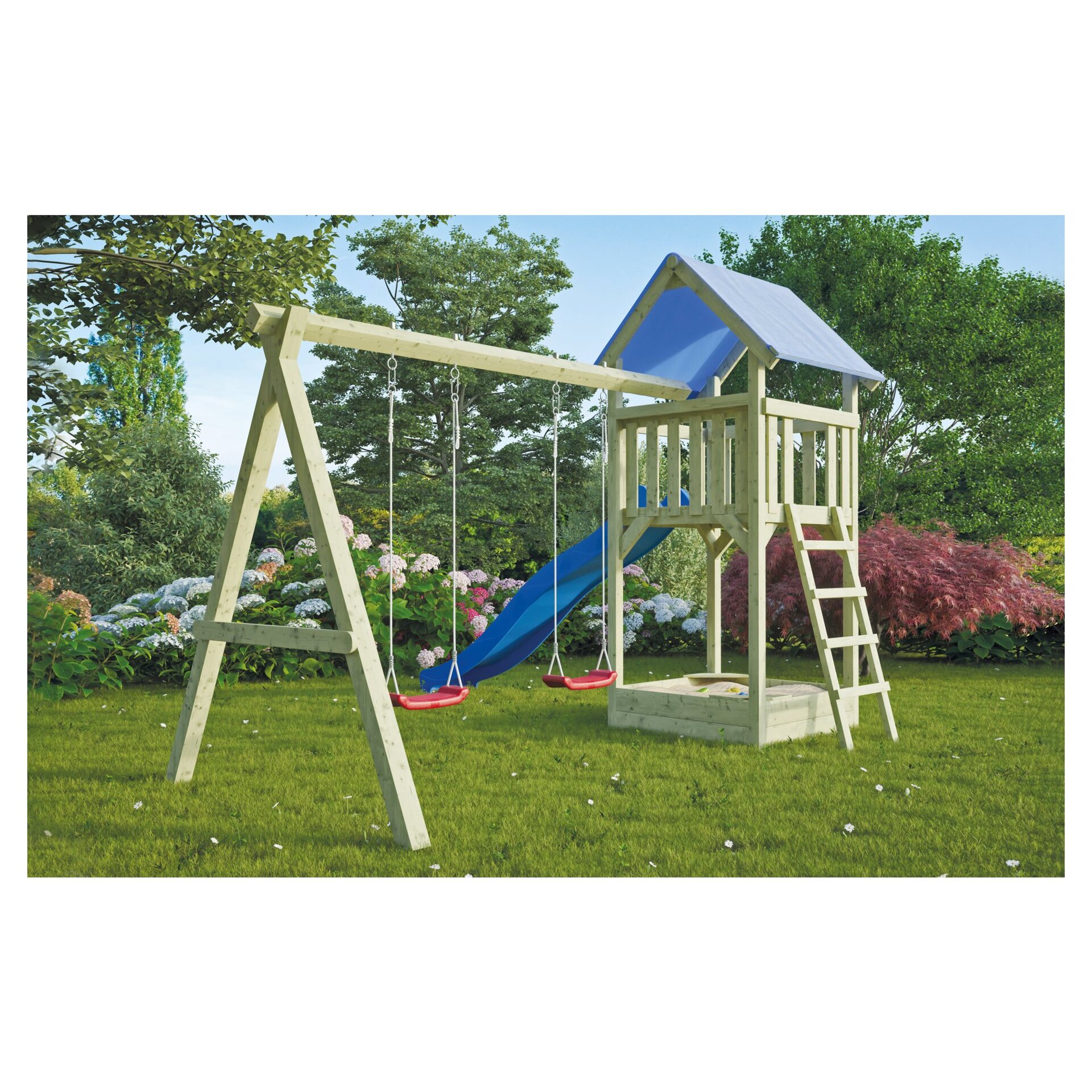 HANS Spielanlage aus 7x7 Kreuzholz B 350xT 190xH 296 cm 1 HANS Spielanlage aus 7x7 Kreuzholz B 350xT 190xH 296 cm