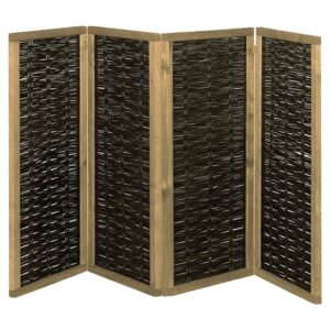 PAULINA Paravent aus Weide 4-teilig mit Scharnieren