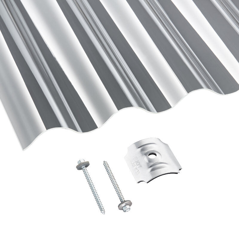 acryl terrassendach set sinusplatte 130 30 profil 8 3 mm glatt klar