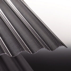 Polycarbonat Lichtplatte | Tejemacro | Wellplatte | 76/18 | 2,8 mm | Breite 1045 mm | wabenstruktur | lichtgrau